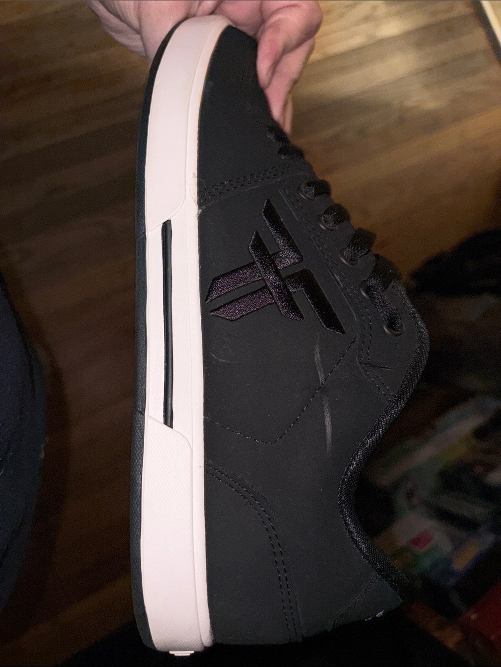 Men's Black Low-Top Sneakers with White Sole